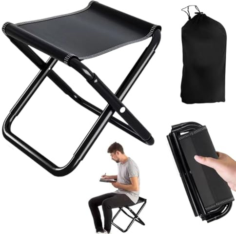 UIEXAY Taburete De Camping,Taburete Plegable Para Exterior 30 Cm,Taburete Plegable Portátil,Taburete Plegable Compacto,Taburete Plegable Para Camping,Para Acampar,Pescar,Viajar
