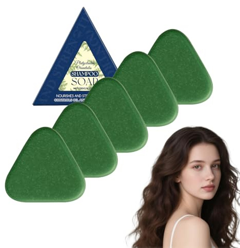 Nature Triangle Shampoo Bar für die Haarpflege – Feste Shampoo-Riegel und Spülung für Damen & Herren, Grüne Seife mit pflanzlichen Inhaltsstoffen, Beruhigender & Glättender Haarriegel (5 Schachteln)