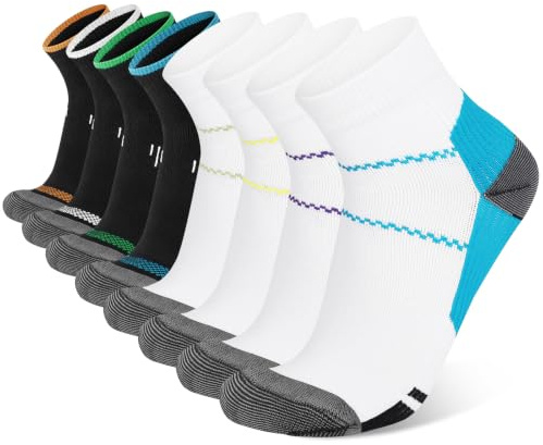 Fefod kompressionsstrumpor kvinnor män ankelstöd löpstrumpor, ventilerande plantar fasciitis-strumpor, kompressions sneakers strumpor, sportstrumpor lindring av fotvalvsmärtor