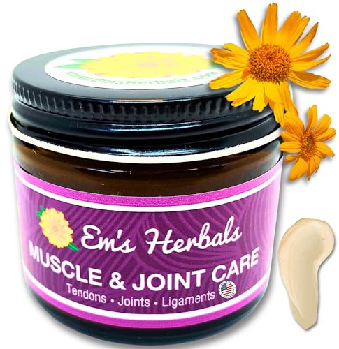 Em's Herbals, Muscle & Joint Care Arnica Salve - Amplified Arnica Salve Made with Menthol Crystals, and Effective Essential Oils to Penetrate Deep into Muscles, Joints, and Back Discomfort (2 oz)
