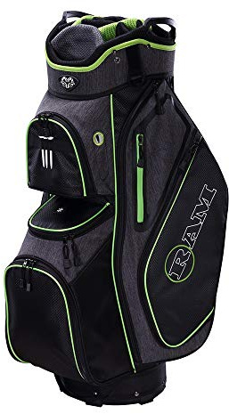 Ram Golf Tour Trolley Bag with 14 Full Length Dividers Black/Neon