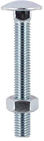 TIMCO BZP Carriage Bolt and Hex Nut - M8 x 180 - Zinc - Pack of 2