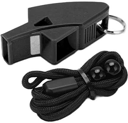 BigKing Sifflet de Dauphin d'arbitre, sifflet de Dauphin d'arbitre Sifflet de Son Portable Robuste et Durable pour Les compétitions(Le Noir)