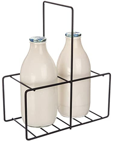 DANIEL JAMES Housewares 2/4/6 Pint Milk Bottle Holder Doorstep Crate Classic Caddy Carrier Store Storage (2 Bottle)