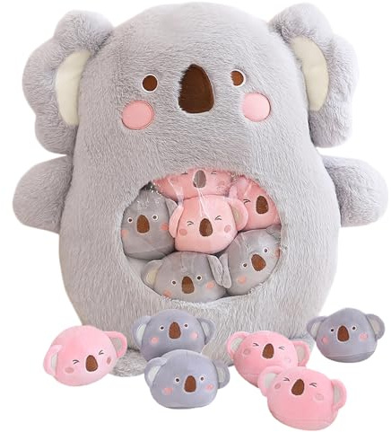 Kekeso Cute Stuffed Animal Plush Doll, a Bag of Animal Snack Pillow Removable Stuffed Animal (kaola)