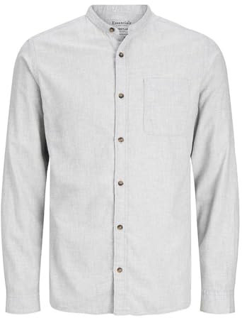JACK & JONES Herren Freizeithemd Komfort Fit Freizeithemd 12235975,Light Grey Melange,M