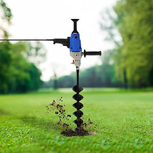 Atnhyruhd Tarière électrique de jardin avec foret 120 mm Moteur brossé 1900 W 220 V