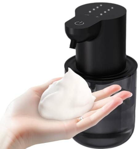 Dispenser di sapone schiumogeno, 400 ml, dispenser automatico di disinfettante per le mani per schiuma/liquido, montaggio a parete con 4 livelli, erogatore elettrico intelligente di sapone in plastica