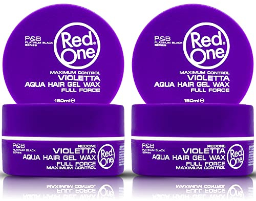 RedOne Aquatic Cera per capelli viola, 150 ml, controllo dei bordi, ultra tenuta, per uomini e donne, profumo di lavanda, massimo controllo, 2 pezzi