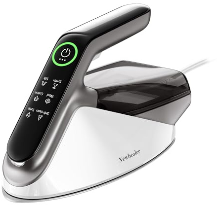 Newbealer Steam Generator Iron, 1500W Turbo Steamer for Clothes, 2 Bar Pressure Clothes Iron, 4 Steam & 4 Dry Heat Modes, Fast Heat-Up, 350ml Detachable Tank, Auto-Off, Self-Cleaning (Silver)