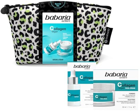 Babaria - Pack regalo Mujer Colageno | Rutina Facial de Sérum Colageno Facial 30 ml y Crema Facial Reafirmante 50 ml | Colágeno Vegano | Reafirmante | Antiarrugas y Antiflacidez | Coffret Mujer