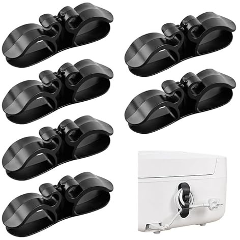 HMCEY 6 Organisateur de Cable Electrique,Range Cable Mural,Organiseur de Cordon,Appliance Cord Organizer,Support Cables Bureau,Accroche Câble Adhésif,Porte Cables Telephone pour Accessoires Cuisine