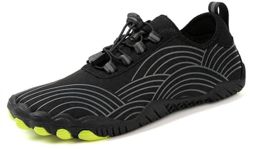 Chaussures Pieds Nus Homme Femme à Motif Courbe,Chaussures Aquatiques Respirantes Séchage Rapide Antidérapantes pour Plage Natation Kayak Randonnée Yoga Fitness,Semelle Caoutchouc