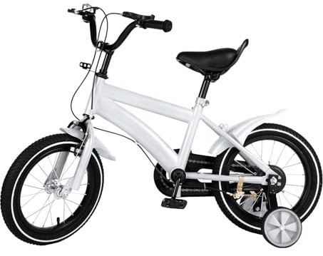MINUS ONE 14 Zoll Kinderfahrrad, für Jungen Mädchen ab 3~6 Jahre, Kinderrad Fahrrad Urban Jungle Jugendrad mit Stützräder Schutzblech, Kettenschutz Kombinierte Vorder- und Hinterradbremse