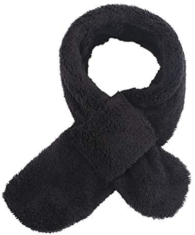 Pesaat Hiver Bébé Écharpe Fille Garçon Chaud Cache Cou Pour Tout-Petit Écharpes De Plain Air(Noir)