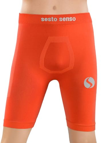 Sesto Senso Ropa Interior para Niños Pantalones Cortos para Ciclismo Deportivos Ajustados 4XS/3XS Naranja Orange