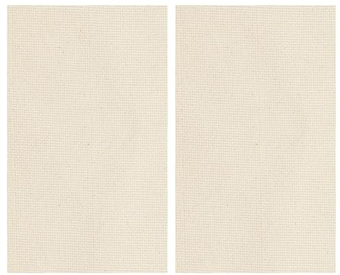 Allazone 2 Pz Tejido de Costura de Algodón, Punch Needle Tela, Tela de Monje, Algodón para Punzón de Alfombra, Aguja de Punzón, 67 x 50 cm