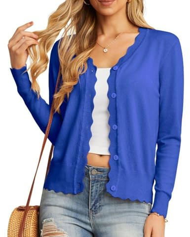 GRECERELLE Jersey de punto fino atemporal, azul cobalto, XL