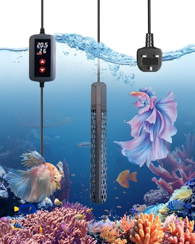 BrightArk Aquarium Heater 500W Fish Tank Heater with Intelligent LED Digital Display Thermostat Controller, Fish Tank Heaters for Tropical, Aquarium Heaters for 400L Freshwater Saltwater Fish Tank