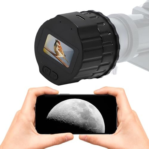 HD WiFi Telescope Eyepiece Camera, Digital Telescope Camera with 1.5 Inch TFT Screen, Wireless Electronic Eyepiece for 1.1 to 1.97 Inch Microscopes Monocular Binoculars (128GB)