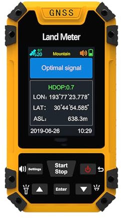 HSRG Medidor De Tierra GPS Portátil, Receptor GNSS Profesional, Herramienta De Topografía con Pantalla a Color para Terrenos Montañosos, Pendientes Y Terrenos Llanos