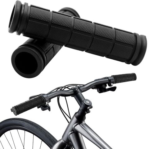 Alovez 2 Stück Fahrradgriffe, Lenkergriffe Fahrrad 22mm Gummi Ergonomische Griffe für Fahrräder, Mountainbike, Roller(Schwarz)