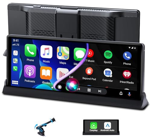 Carplay Display mit Stehende Halterung 10,26 Zoll Bildschirm Car Play Display Android Auto Display, Buddy Display mit Super Link OTA Upgrade Unterstützung GPS Navigation Sprachsteuerung Plug and Play
