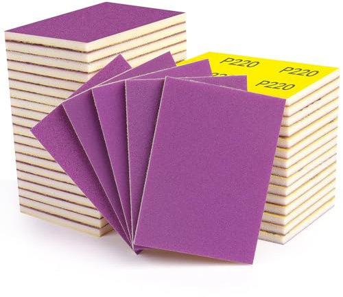Shineboc 20 Piezas Esponja de Lijado, Grano 150/180/220/320/400 Bloques Esponja de Lijado Lijadora de Mano paraLijado de Pintura de Madera, Óxido de Metal, Pared, Plástico