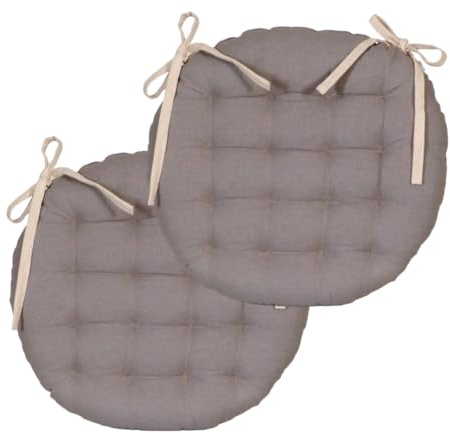 Atout Ciel Set di 2 cuscini rotondi bicolore, diametro: 40 cm, colore: Beige/Grigio