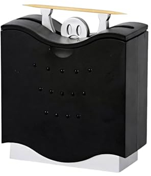 Palillero Dispensador Palillos Automático Pop-Up Distribuidor Palillos De Dientes Portátil Portapalillos Dientes De Acero inoxidable Para Oficinas, Restaurantes, Bares, Cafeterías, Hoteles (Negro)