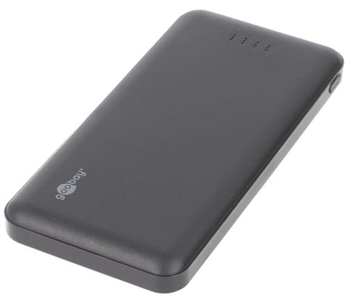 Goobay 40891 Powerbank Slimline 10.0 (10.000 mAh) handliches Design mit leistungsstarken 10.000 mAh und 2 USB- Anschlüssen
