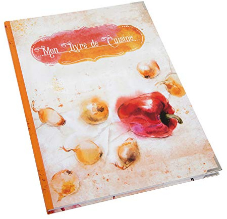 Logbuch-Verlag Receptbok att fylla i - MIN DIN A4 röd orange köksbok - tom anteckningsbok för mina recept - gåva att ge bort