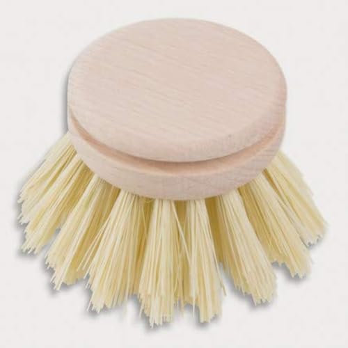 5X HOFMEISTER® Ersatzkopf für Holz-Spülbürste Länge 23 cm, echt Fibre, Kleiner Kopf 4,3 cm, robust, aus Europa, hitzebeständige Abwasch-Bürste, Bürstenkopf zum Wechseln, Made in EU