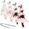 com-four® 4X Christbaumanhänger Tannenbaum - Christbaumschmuck zum Anhängen - Weihnachtsbaum-Anhänger in Tannenbaum-Form - bruchfest (4 Stück - rosa)