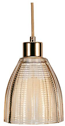 Pauleen 48124 Gleaming Gold Pendelleuchte max25W E27 Pendellampe Kristall-Look Glas/Gold/Messing 230V Glas