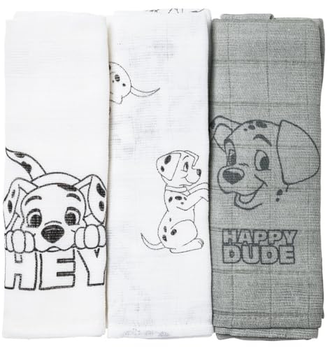 babyCalin - Disney Set mit 3 Pucktüchern 60 x 60 cm - 101 Dalmatiner