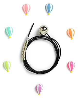 Legami - Filo Magnetico Portafoto, Magnetic Wire Photo Holder, 120 cm, Tema Air Balloon, 7 Ferma Foto a Forma di Mongolfiera, da Appendere