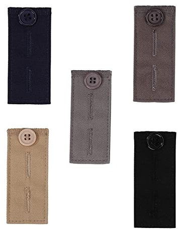 Nothers Knopf, Metall, silver, 5 Stück Hosen Erweiterungen mit Knöpfen Bunderweiterung für Jeans für Herren- und Damenhosen