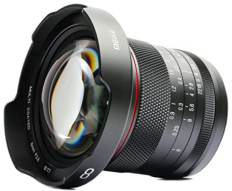 Meike 8mm F2.8 Wide Angle Zero Distortion Manual Focus Lens Compatible with Panasonic Olympus MFT M43 Mount Mirrorless Cameras GH1 GH2 GH3 GH4 GH5 GH6
