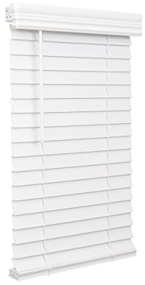 Lotus & Windoware, 2 Inch Faux Wood, 10 Wide x 72 Long, Window Blinds, Blinds & Shades, Blinds for Indoor Windows, Smooth, Bright White - 10 x 72,Bright White