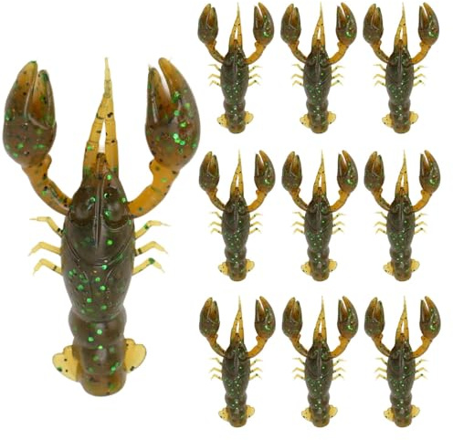 Señelo de Camarón, 10 Uds Señuelo de Pesca Cebos de SeñUelo Blando Cebo de Cangrejo Cebo de Natación Artificial para Pesca en Agua Dulce y Salada