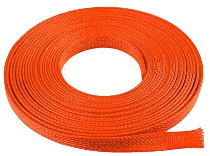 MOCNT PET Expandable Braided Sleeving Wire Braided Sleeve Cable Management Flexible Insulated Sheath Sleeve Loom Tubing Cable Tidy Protection Wrap Cover Orange 10mm 10Meters
