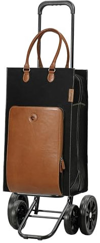ANDERSEN Quattro Shopper Charu - Carro de la compra (49 L, piel sostenible, altura ajustable, ruedas silenciosas, multifuncional, ruedas extraíbles)