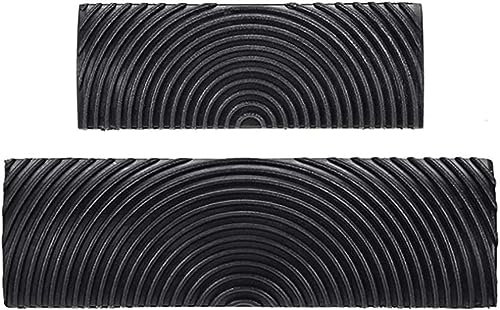 SFQEVHRZ Paint Rollers，Facade Roller， Black Rubber Wood Grain Paint Roller Diy Graining Painting Tool Wood Grain Pattern Wall Painting Roller Home Tool 2 Pcs