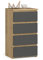 AKORD Kommode CL4 40 cm | 4 Schubladen | Schrank | für das Wohnzimmer | für das Schlafzimmer | B40 x H74 x T35 cm | Gewicht 18,4 kg | Artisan Eiche/Graphitgrau