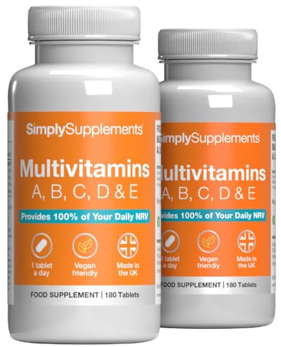 Multivitamin Complex | Supports Immune Health, Energy & Skin Health | Suitable for Vegans & Vegetarians | 360 Tablets = 12 Months’ Supply | Manufactured in The UK in Accordance with GMP Standards