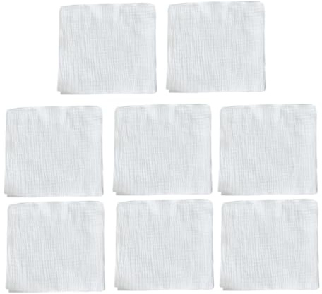 ibasenice 8pcs Cotton Gauze Diaper Wash Cloths for Newborns Muslin Burp Cloths for White Washcloths for Boy Girl Burping