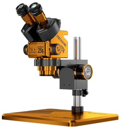 Microscope Industriel Stéréo Trinoculaire MECHANIC ROBOT Z4 Zoom Continu WF10X25 pour Téléphones Kits d'Outils de Réparation PCB (ROBOT Z4)