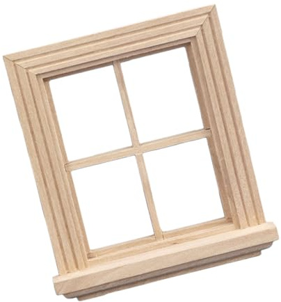 XAGMODSHN Fenêtre De Maison Poupée en Bois avec Finition Poncée pour La Peinture Et Les Scènes Jeu Créatives Fenêtre Maison Jouet Sûre