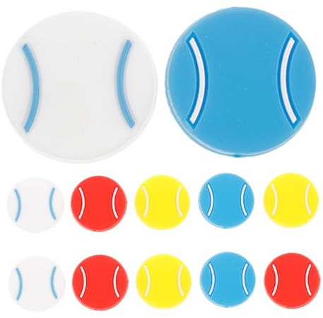 MUELODSIC 12 pièces Lot de Amortisseurs Vibrations Tennis Silicone Forme Balle Absorbeurs Chocs Raquette pour Entraînement et Compétition Protège Cordes et Améliore Contrôle